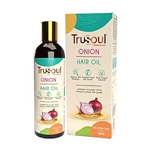 TruSoul by Baidyanath Onion Hair Oil | Authentic Ayurvedic Oil with Blend of 12 Natural Oils & Herbs - For All Hair Types (200 ml x Pack of 1)
