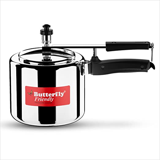 Butterfly Friendly Inner Lid 3 liters Aluminium Pressure Cooker (Silver)