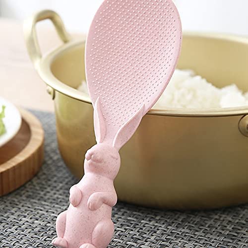 Firstdemand Rabbit Handle Non Stick Silicone Rice Serving Shovel Kitchen Utensil Rice Spoon Rice Cooker Shovel Kitchen Tool Pack of 1 Multicolor (Pack 2)
