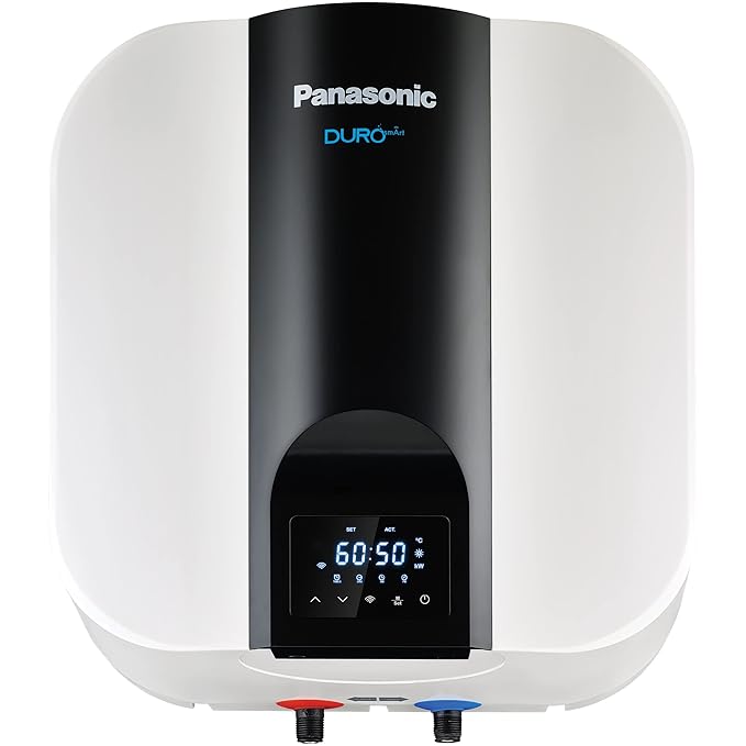 Panasonic 25 Ltr Duro Smart Wall Geyser, Smart IoT enabled (Geyser) BEE 5 star Rated with Free Pipe and Installation, wifi enabled, Compatible with Alexa and Ok Google with 230V / 50 Hz Voltage White