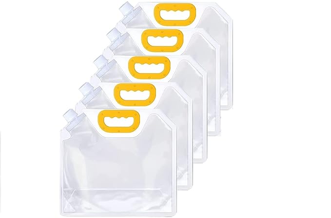 Birud Plastic 5Pcs-1.5L Kitchen Storage Bag Grains Rice Moisture-Proof Sealed Bag, Resealable, Transparent Bags Stand Up Pouch Bags With Portable Handle For Long Term Food Storage Container