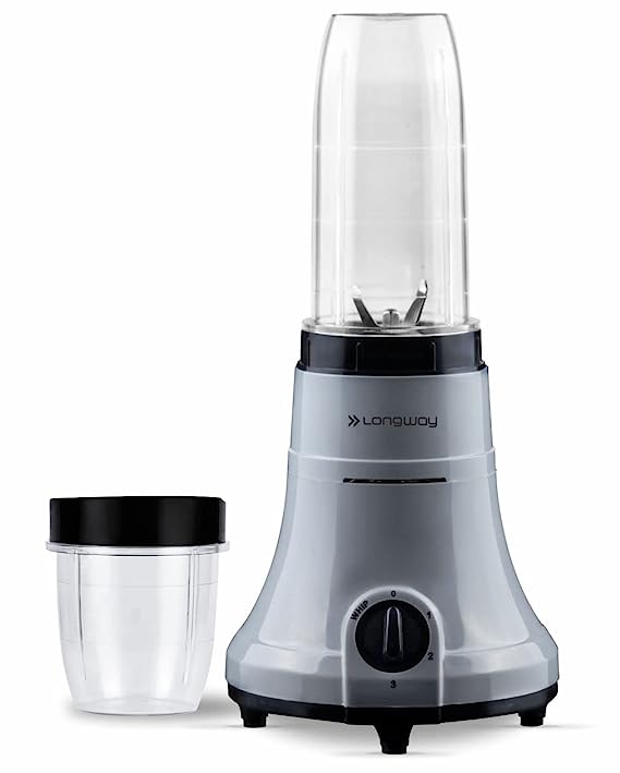 Longway Sage 500 Watt Juicer Mixer Grinder with 2 Jars for Grinding, Mixing, Juicing with Powerful Motor | 1 Year Warranty | (Black & Gray, 2 Jars)