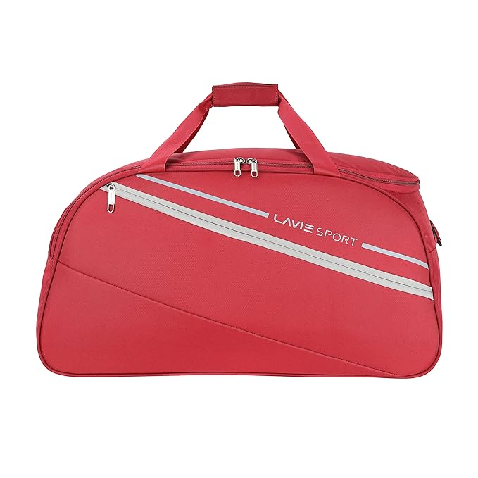 [Apply Coupon] - Lavie Sport Polyester Strato Medium 55 Cms Duffle Bag | Spacious Duffle Bag for Weekend Getaways, 26 cm, Red