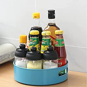 Spenfrone Multi-Purpose 360° Rotating Organizer Tray/Kitchen Organizer/Multi- Function Rotating Tray/Cosmetics Organizer (Blue, Pack of 1)