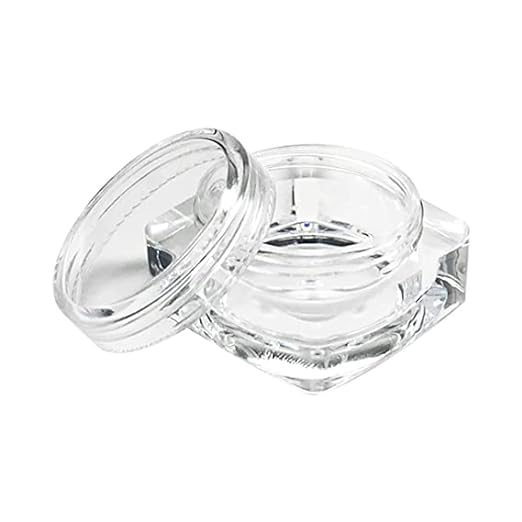 Hunky Dory 5grams PS Acrylic Transparent with Clear Cap Cosmetics Shan Container for Creams,Lip Balm, Body Butter, Essential oil, Costemic, Makeup Use(Pack of 1)