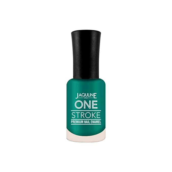 Jaquline USA One Stroke Premium Nail Enamel| Steal Teal 34 | 8 ml | Chip Resistant | Voluptuous Gel Finish|Impeccable Color | Seamless Application | Long-lasting | Harmful Chemical Free
