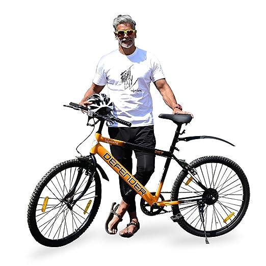 [Apply Coupon] - Lifelong 26T Cycle for Men & Women  -  Mountain Bicycle with Wide MTB Tyres  -  Premium Single Speed Rigid Fork Gear Cycle  -  Bike with Padded Saddle, High Handlebar & Soft Rubber Grips (Black & Orange)