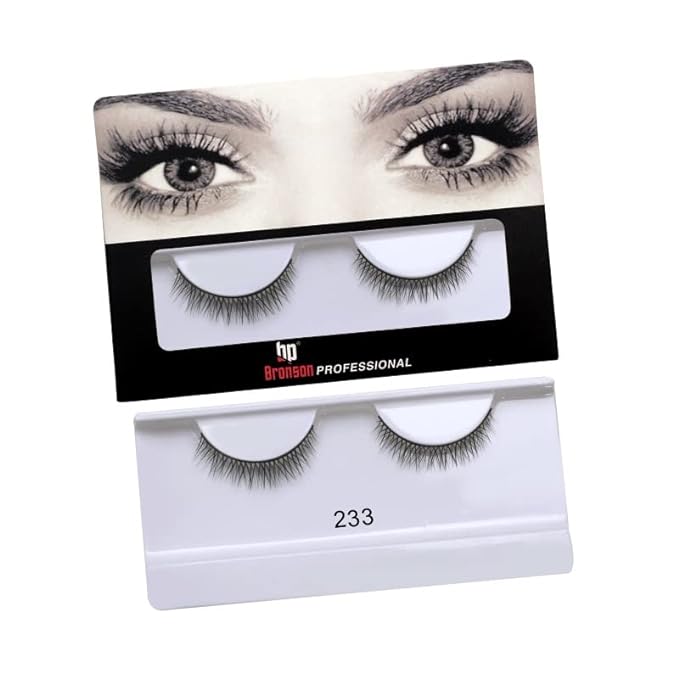 BRONSON PROFESSIONAL | False Eyelash, Eye Makeup Lash 3D Faux Mink Fake Eyelash Long Natural Eyelashes no. 233 (1 pair)