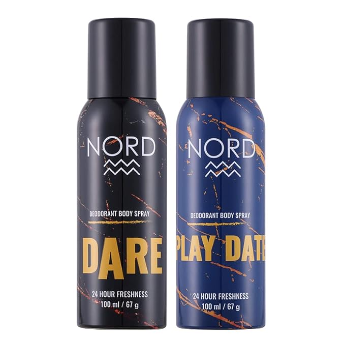 NORD Deodorant Body Spray For Men - Dare and Play Date 100 ml each (Pack of 2), Gift sets, Deodorant combo sets