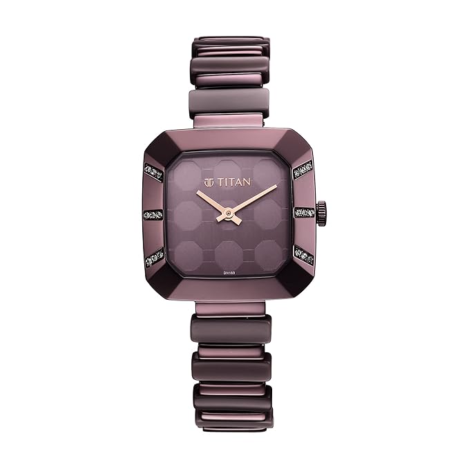 Titan Glitz Purple Dial Purple Bimetal Strap Watch for Women - NS95208QD01
