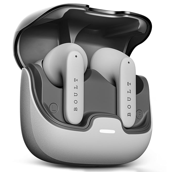 Boult Audio Z40 True Wireless in Ear Earbuds with 60H Playtime, Zen" ENC Mic, Low Latency Gaming, Type-C Fast Charging, Made in India, 10mm Rich Bass Drivers, IPX5, Bluetooth 5.3 Ear Buds TWS (White)