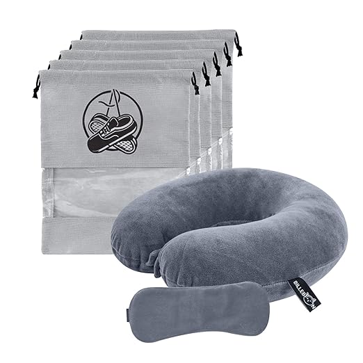 Billebon Premium Shoe Pouch Transparent Non Woven Fabric Shoe Cover for Travelling (Shoe Bag Combo) (Grey Combo)