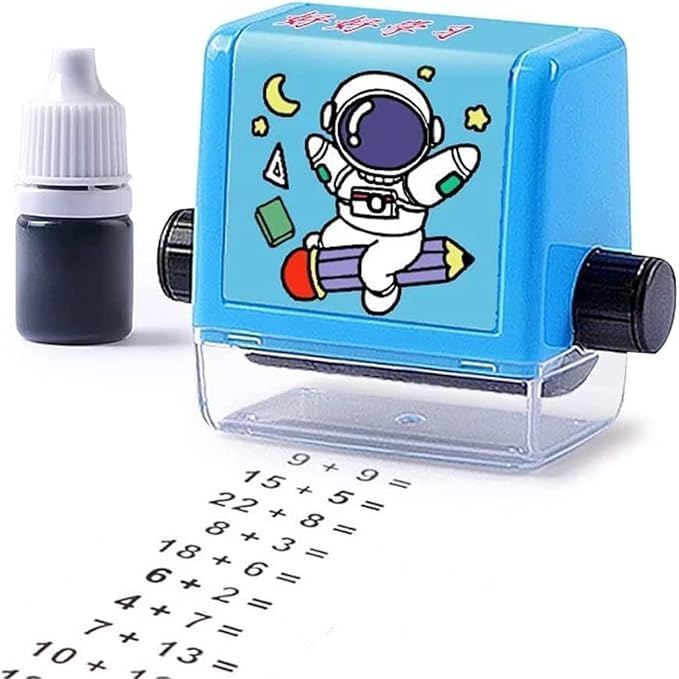 Vishal hub Digital Teaching Roller Stamp | Plastic Number Rolling Stamp Addition Subtraction Math Exercises Toy for Kids Preschool Home School Supplies (Multicolor)
