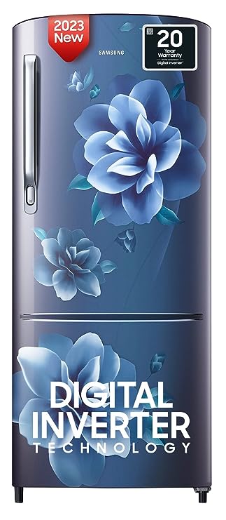 Samsung 183 L, 4 Star, Digital Inverter, Direct-Cool Single Door Refrigerator (RR20C1724CU/HL, Camellia Blue)