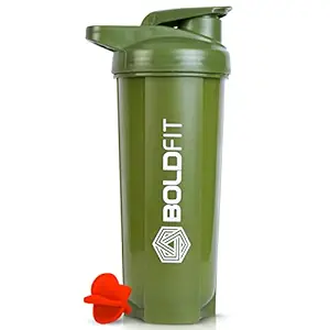 Boldfit Plastic Shakers For Protein Shake Bottle Gym Shaker Bottles For Protein Shake Gym Protein Shaker Bottle For Gym Protein Shake Bottle-Armygreen 700 Ml Shaker Bottle,700 Milliliter