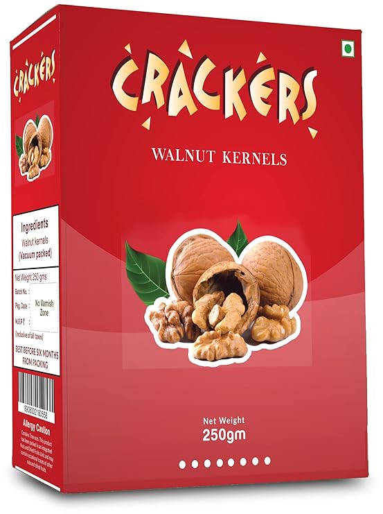 Go Crackers Amber Broken Walnuts Kernels Without Shell 250g, Pack of 1 | Walnuts Dry Fruits | Akhrot Giri | Organic, Without Shell | Healthy Dry Fruits for Snacking & Baking