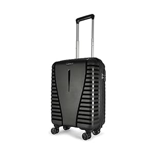 [Apply Coupon] - Aristocrat Airpro Cabin 55 Cm(Small) Polypropylene 360 Degree 8 Wheels Trolley Bag for Travel Hard Case Luggage, Lightweight with Combination Lock & Robust Trolley with 7 Yrs Warranty (Black)