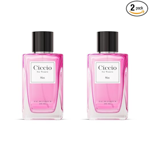 Ciccio Luxury Sin Eau De Perfume for Women with Bergamot, Apple, Cinnamon, Patchouli, and Vanilla |Premium Long Lasting Luxury Fragrance Scent | Perfect Perfume for Summer, (Pack of 2) 100ml each