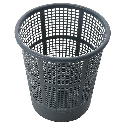 [Apply Coupon] - Kuber Industries Mesh Dustbin|Plastic Open Garbage Basket|Portable Round Trash Can for Kitchen|Office|College|5 Liter (Grey)