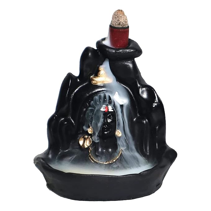 JAIPUR ACE Smoke Fountain Adiyogi Shiva Statue (Resin) for Car Dashboard, Pooja & Gift, Mahadev Murti, Idol, Lord Adiyogi Shankara for Home & Office Decor (Smoke Fountain Adiyogi)