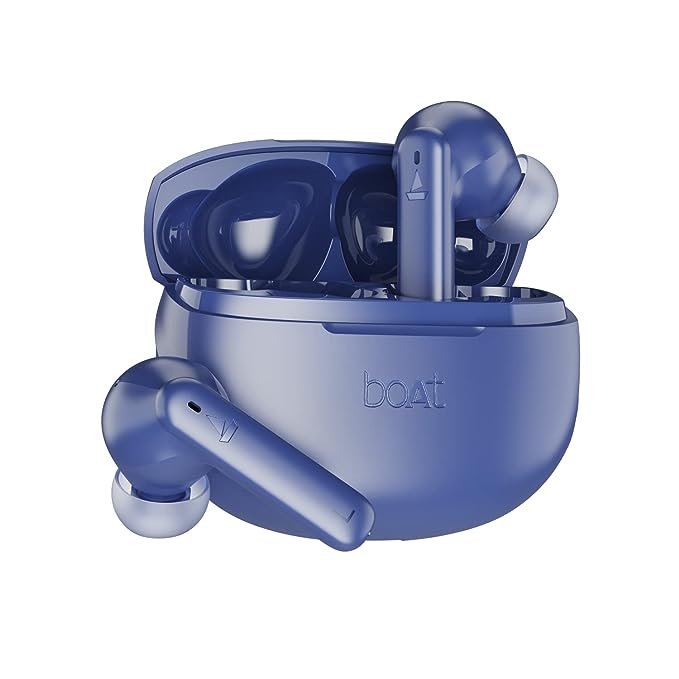 boAt Airdopes 170 TWS Earbuds with 50H Playtime, Quad Mics ENx" Tech, Low Latency Mode, 13mm Drivers, ASAP" Charge, IPX4, IWP", Touch Controls & BT v5.3(Tranquil Blue)