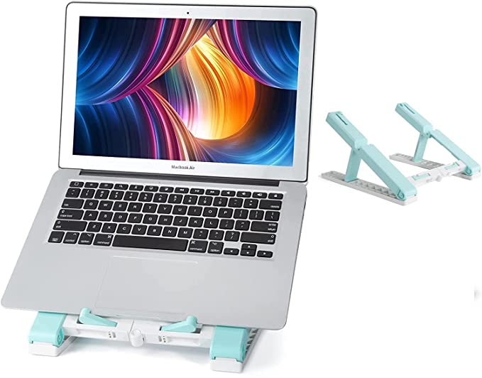 STRIFF FLSSB Laptop Stand, MacBook Stand, Portable Laptop Stand, Gaming Laptop Stand, Foldable Laptop Stand Compatible with MacBook, Laptop,Tablet (Sky)