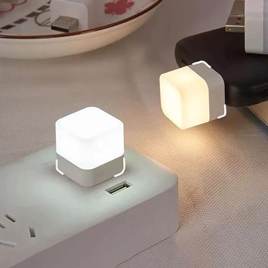 [Apply Coupon] - Revwd - USB LED Light Flexible Ambient Mini Portable Car Bulb for Bedroom Bathroom & Kitchen Use | Plug in Night Light Bulb (Warm White) - Pack of 1