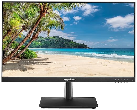 amazon basics 23.8 inches IPS Monitor with Borderless Design, FHD 1920 x 1080 Pixels, 16.7 M Colors, with inbuilt Speakers, HDMI & DP Port Connectivity (Black)
