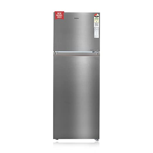 Haier 328 L 3 Star Frost Free Top Mount Double Door Refrigerator | Convertible 10-in-1 | Triple Inverter & Fan Motor Technology | Twist Ice Maker (HEF-333TS-P, Inox Steel)