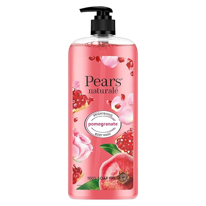 Pears Naturale Brightening Pomegranate Bodywash With Glycerine, Paraben Free, Soap Free, Eco Friendly, Dermatologically Tested, 750 ml