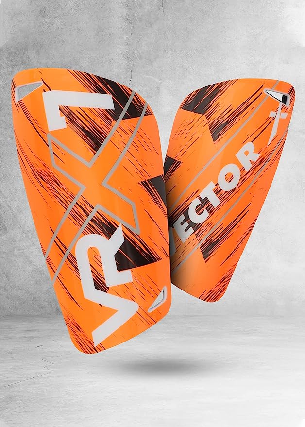 Vector X VRX7 Shin Guard Colourful Protective Football Shin Guard (S/M, Orange)