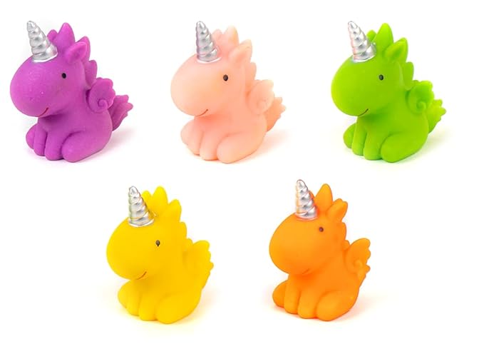 RATNA'S Squeezy Unicorn 5pcs Infant Bath Bath Toy (Multicolor)