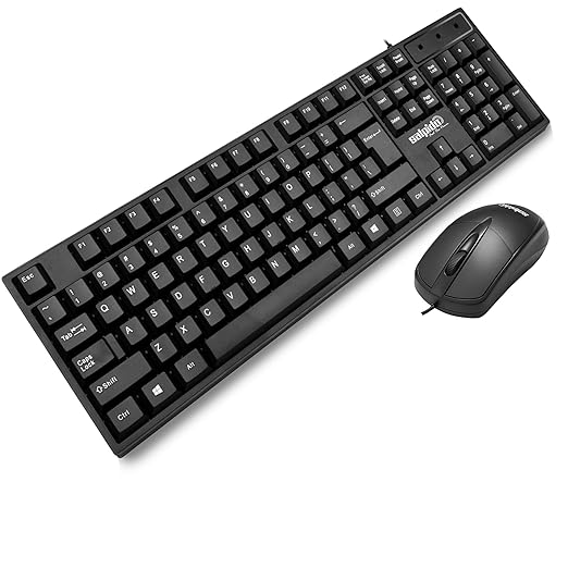 G-102 Wired Keyboard and Mouse Combo with Mute Button Design, 1000 DPI Optical Sensor Mouse | Suitable for Office Use |1 Year Warranty