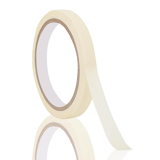 GLUN® Masking Tape 0.5(Half) Inch 20 Meter Multipurpose for Carpenter, Labelling, Painting, no leave adhesive after use Pack of 1