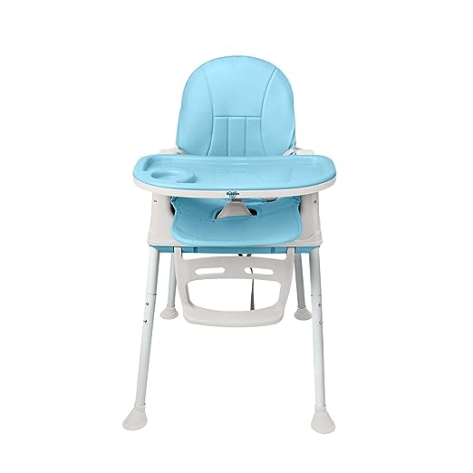 Amazon Brand - Supples 4-in-1 High Chair for Babies and Kids | Blue | Supports up to 15 Kg Weight | Detachable & Portable | Safe for Kids from 6 Months to 3 Years