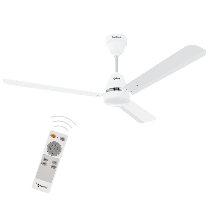 Lifelong 1200mm BLDC Ceiling Fan for Home (48 Inch) - 35 Watt Smart Fan with 350 RPM High Speed - Up to 60% Energy Saving 5-Star Rated Noiseless Fan - Remote Control Fans for Home Ceiling (LLCFBL901)