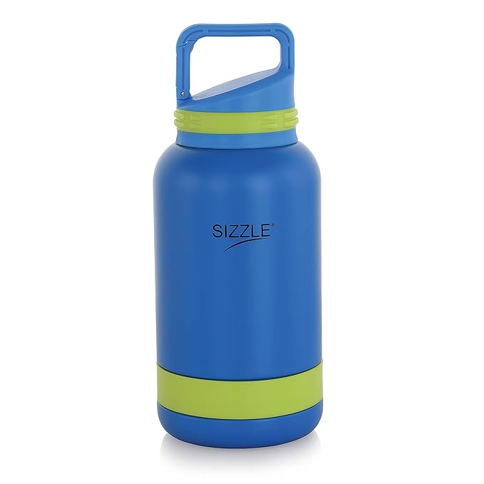 Sizzle Double Wall Vacuum Insulated Flask Water Bottle 500 ML Leakproof 12 Hours Hot | 12 Hours Cold | Blue 1 PC