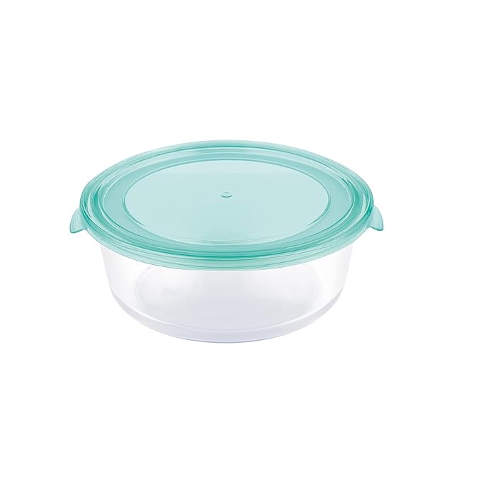 La Opala, Cook Serve Store, Borosilicate Storage Container, Simply Store with Lid Round 950 ml, 1 pc, Transparent