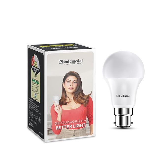 Goldmedal Wow 9W B22 Base LED Bulb for Home & Office | 230 Degree Light Coverage | 4kV Surge Protection | High Voltage Protection | Energy Efficient | Cool Daylight (6500K)