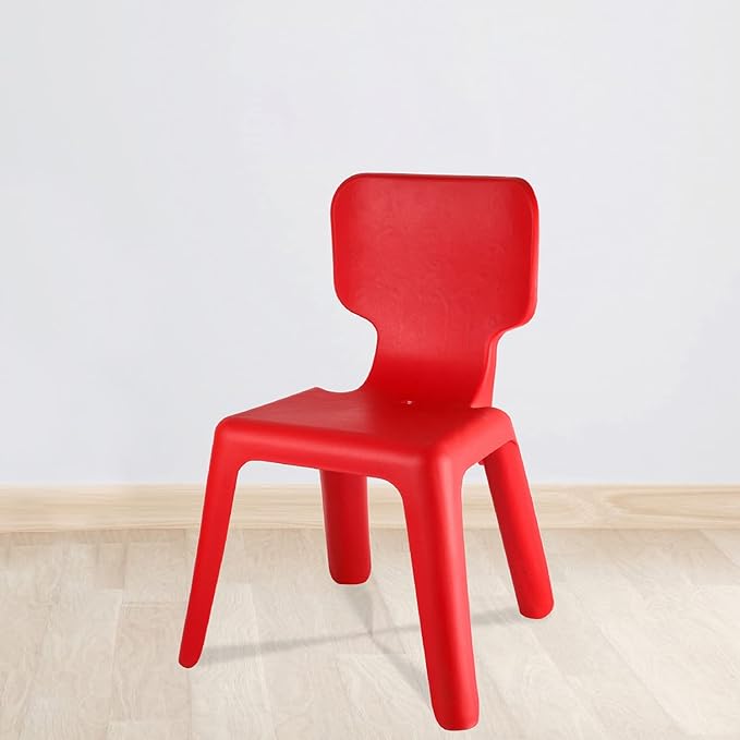 Cello Murphy Comfortable Kids Chair with Backrest for Study Chair|Play|Dining Room|Bedroom|Kids Room|Living Room|Indoor-Outdoor|Dust Free|100% Polypropylene Stackable Chairs, Red