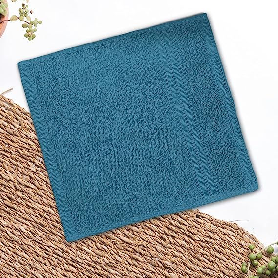 Sassoon Anatolia 1 Piece Cotton Face Towel/Hanky in 500 GSM (30cm X 30cm) - Teal