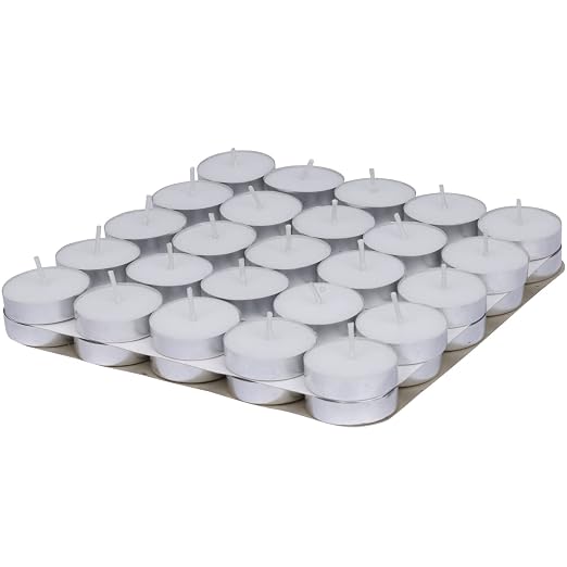 Welburn Veda&Co® Wax Unscented Tealight Candles Pack of 50 for Diwali Decoration | Long Burning | Smokeless | Candles for Home Decor, Offices,Parties,Dining & Special Occasions