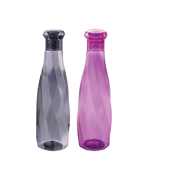 [Apply Coupon] - Attro Helix Plastic Unbreakable Fridge 1000ml Water Bottle for Office, Sports, School, Travelling, Gym, Yoga-BPA And Leak Free, Assorted - Set of 2