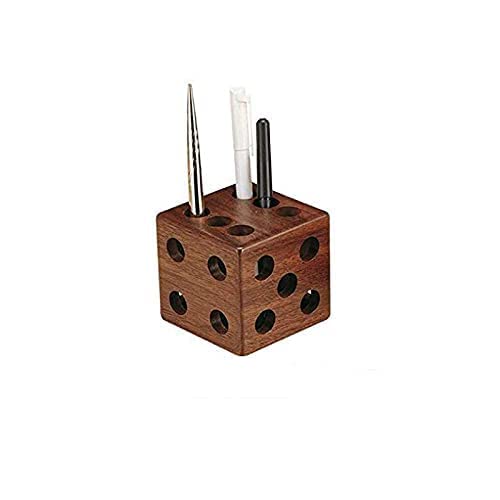 Sheesham Wood Paper Weight | Cube Dice Pen Pencil Holder | Dice Cum Pen Stand Cum Paper Weight For Desk Organizer Office Pen Holder