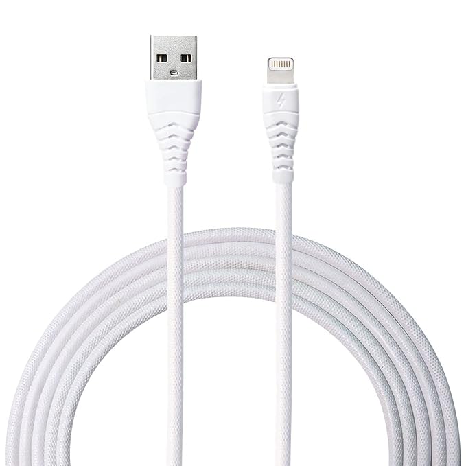 LIRAMARK Lightning to USB A Data Sync & Charging Cable Compatible with iPhone, iPad Air, iPad Mini (1.2 Meter) - White