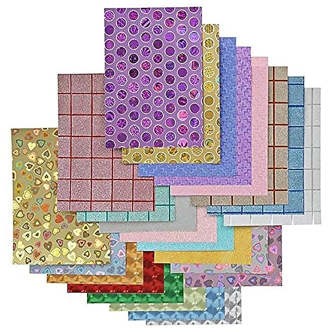GLUN® MOSA A4 Size Printed Decorative Sticker Sheet Paper Pre Printed Paper for Notebooks, Gifts, Paintings etc Pack of 10 Sheets (80GSM)