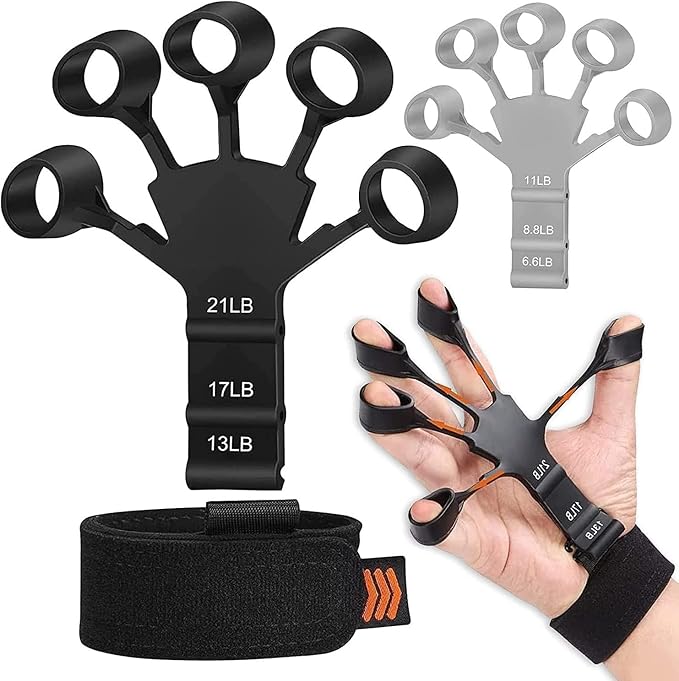 New Grip Strength Trainer, Finger Strengthener, Gripster Exerciser & Hand Strengthener, Hand Grips for Strength Training, Gripper Strengthening Equipment for Therapy