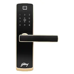 Godrej Smart Locks I Catus Connect I Smart Digital Lock for Wooden Door | 5 in 1 Access I WiFi I Fingerprint I RFID Card I PIN Access I Mechanical Key I Champagne Gold Finish