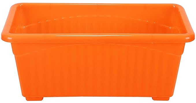 GTB Plastic Window Planters 14 INCH Plant Pots for Home Plants | Flower Planters for Home Gardening | Floor Pots for Lawns and Gardens | Flower Pots for Home Balcony (Orange)
