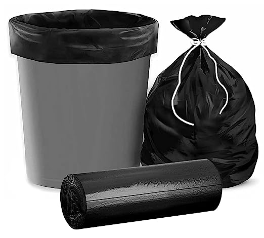 Kuber Industries 30 Count Biodegradable Garbage Bags Medium|Plastic Dustbin Bags|Trash Bags For Kitchen, Office, Warehouse, Pantry Or Washroom 7 Ltr (Black)